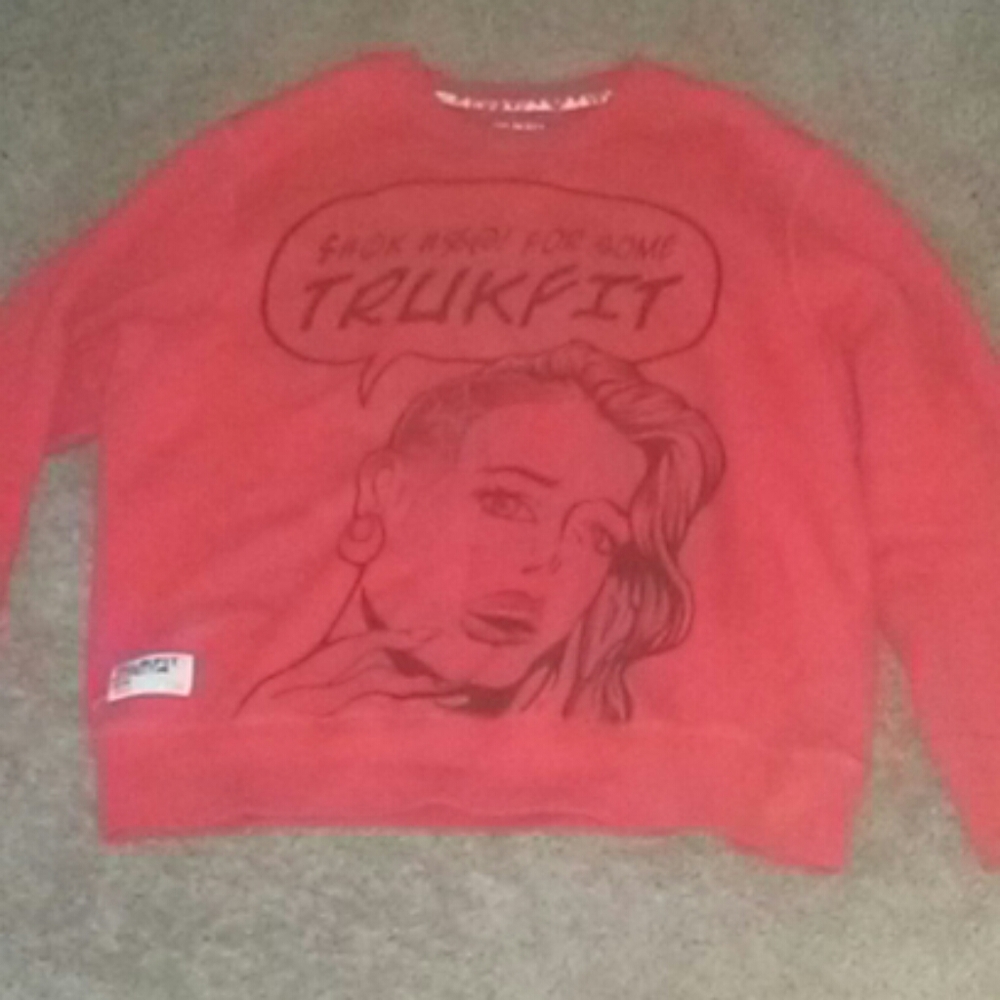 This is a all red sweater
